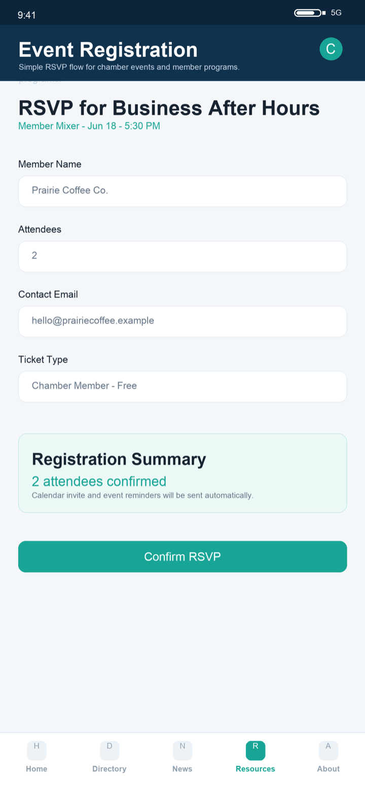 Mobile event registration.