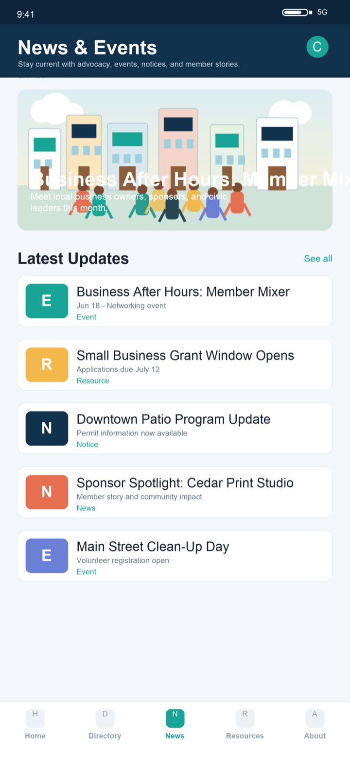 News and event updates.